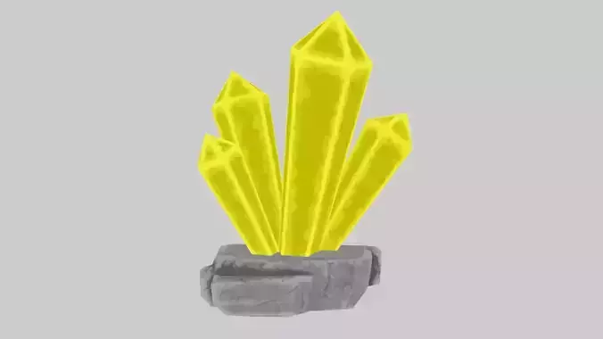 Yellow Stylized Rock Crystal Cluster Version 1