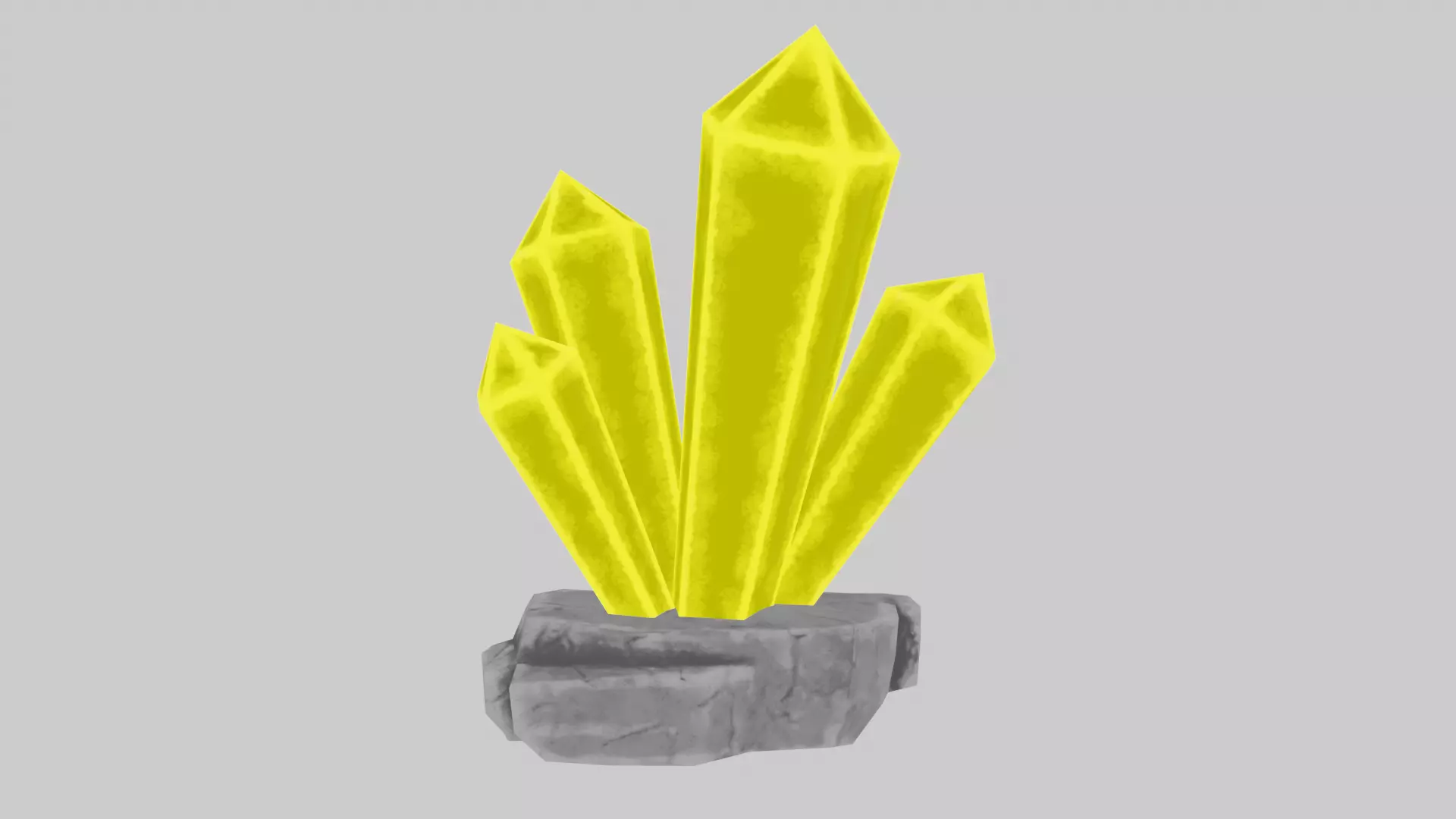 Yellow Stylized Rock Crystal Cluster Version 1 Low-poly 3D model