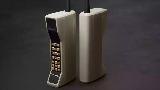 Motorola DynaTAC 8000x Low-poly 3D model