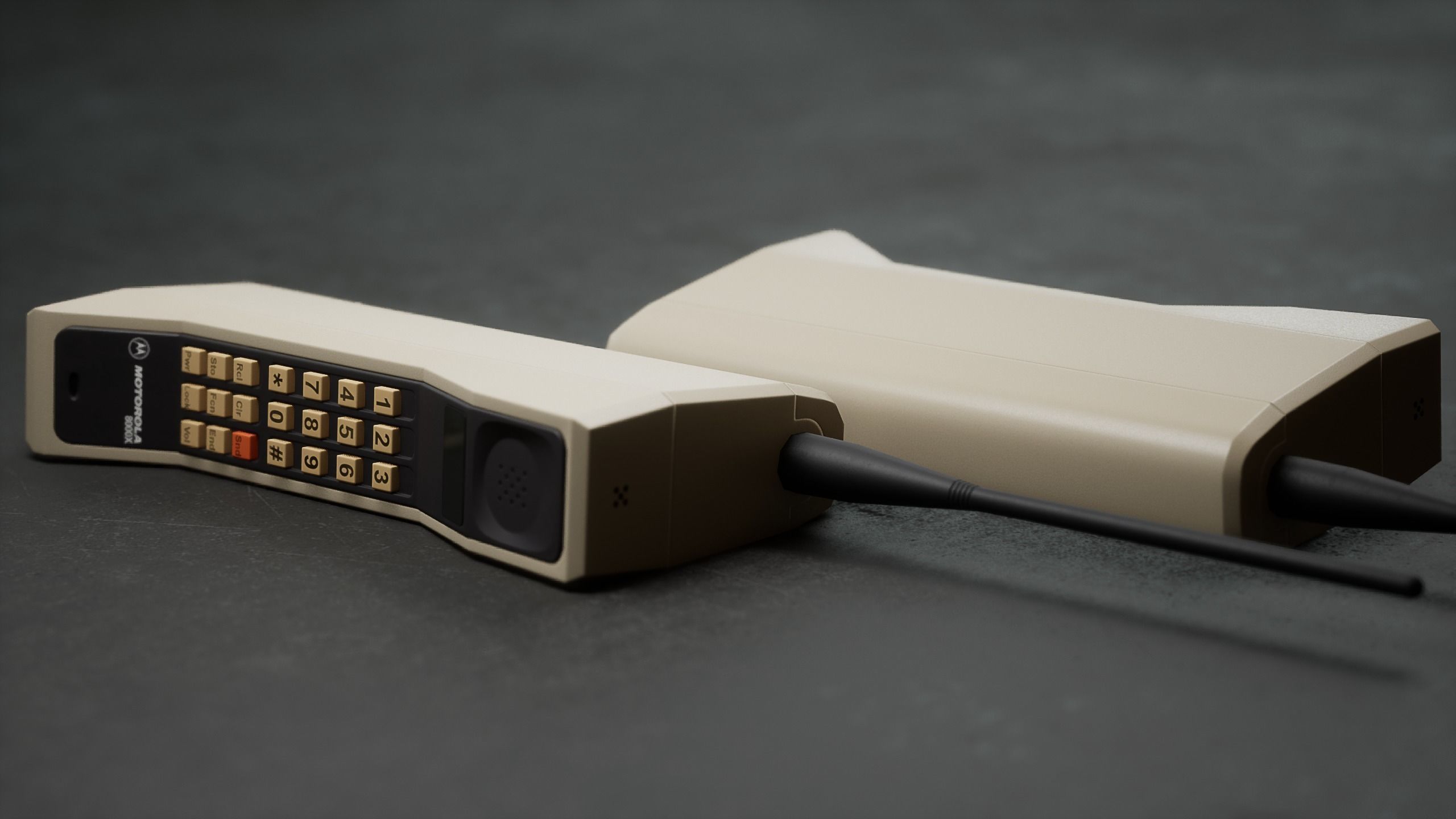 Motorola DynaTAC 8000x Low-poly 3D model_2