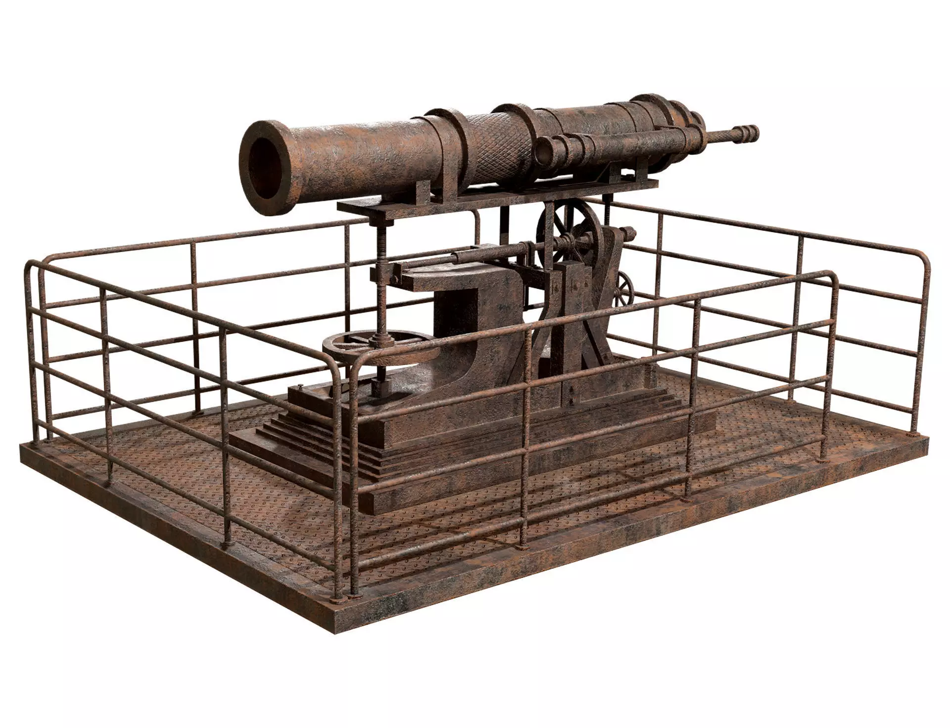 Artillery Cannon 1-Old Version Low-poly 3D model