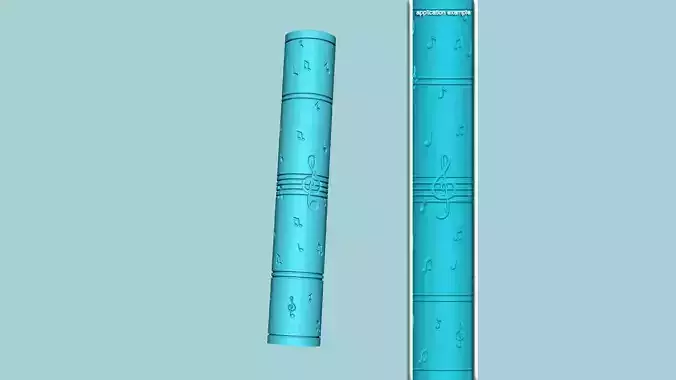 Texture Roll 34 - Music A Negative - Fondant Decoration Maker Free 3D print model