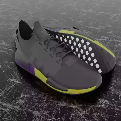 ADIDAS 3D SHOES - PURPLE- YELLOW