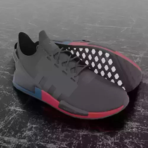 ADIDAS 3D SHOES - BLUE - RED Low-poly 3D model