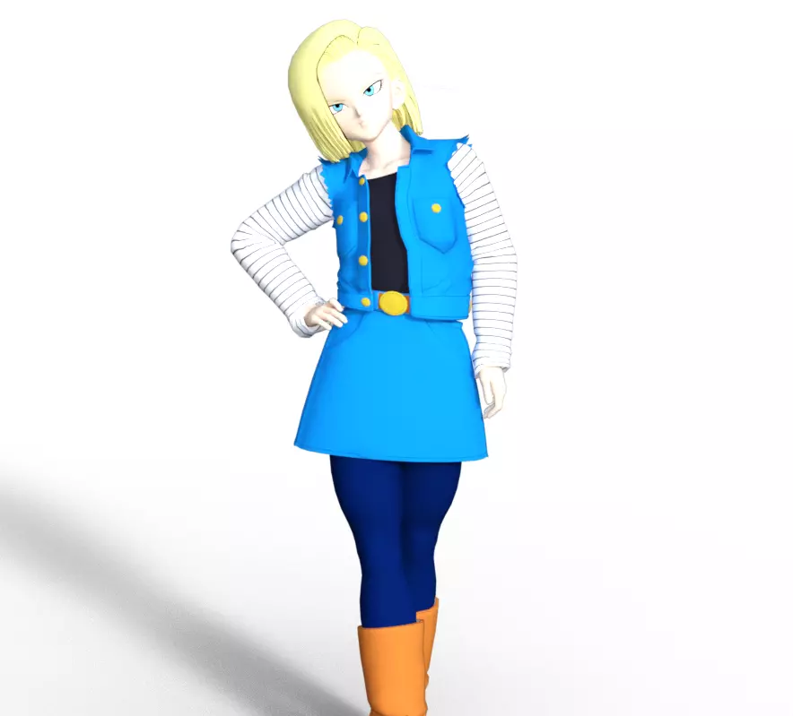 androide 18 dragon ball 3D print model_0