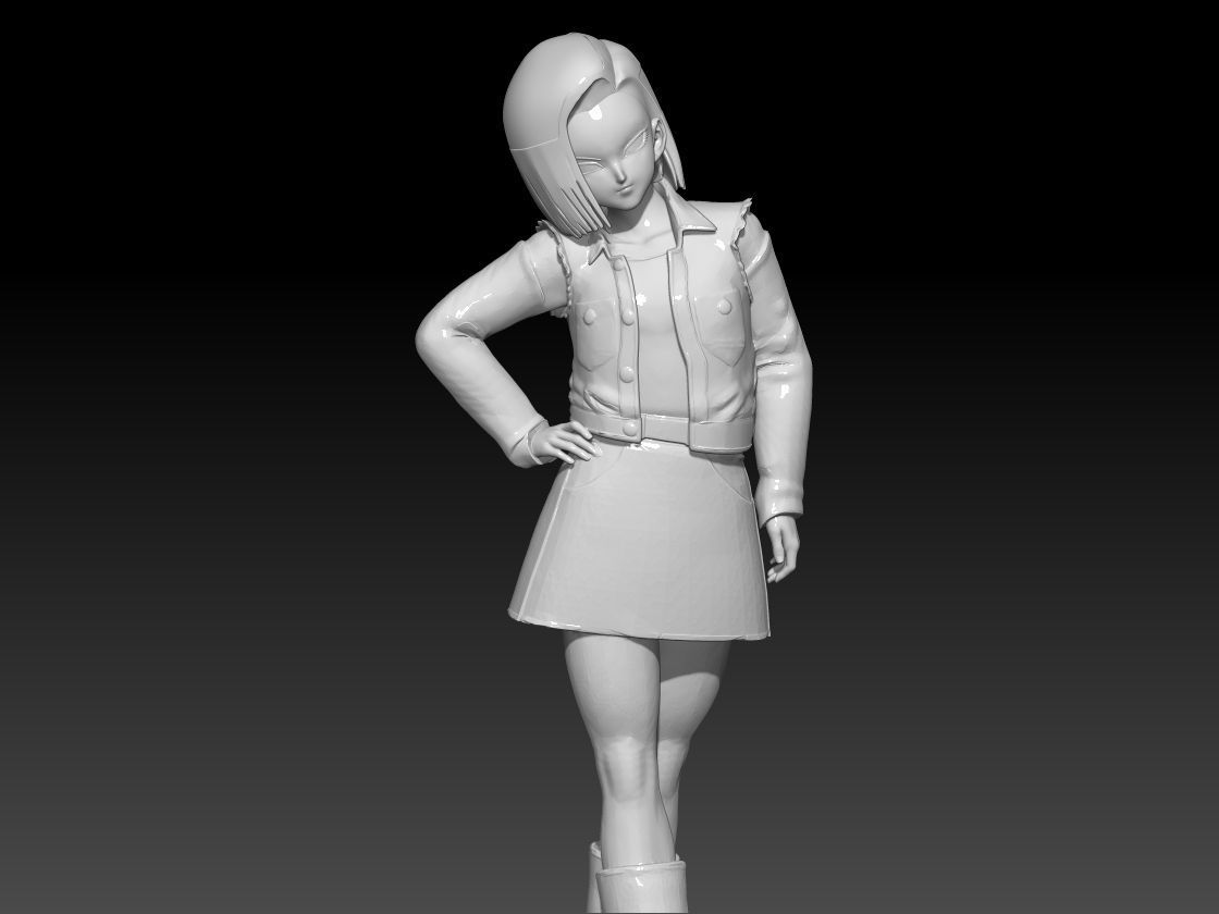 androide 18 dragon ball 3D print model_1