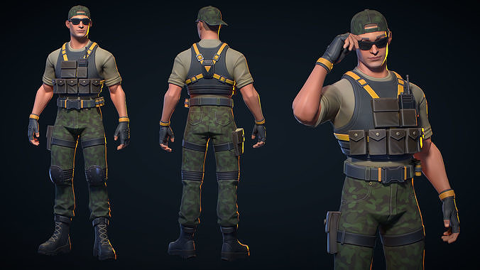 Striker Low-poly 3D model