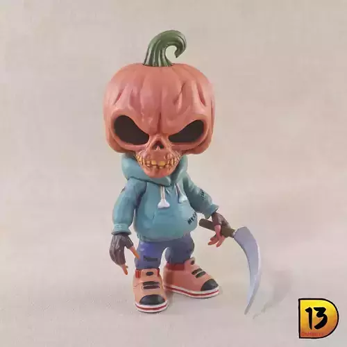 MiniPrint R008 - Skull Scarecrow with Lantern 3D print model