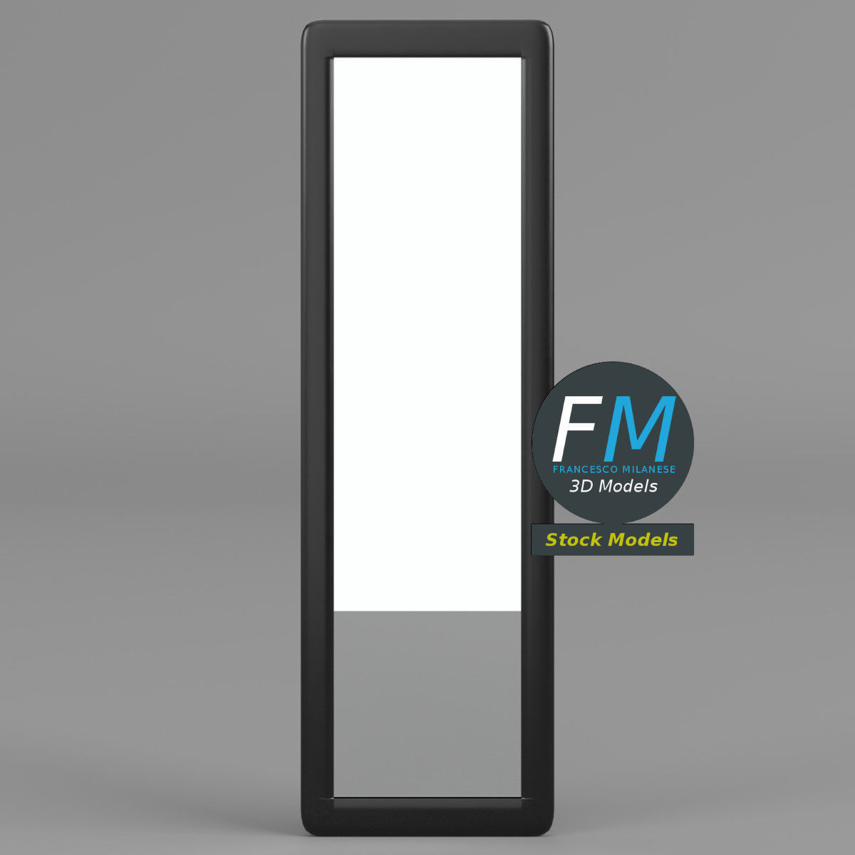 Wall mounted mirror 3D model_3