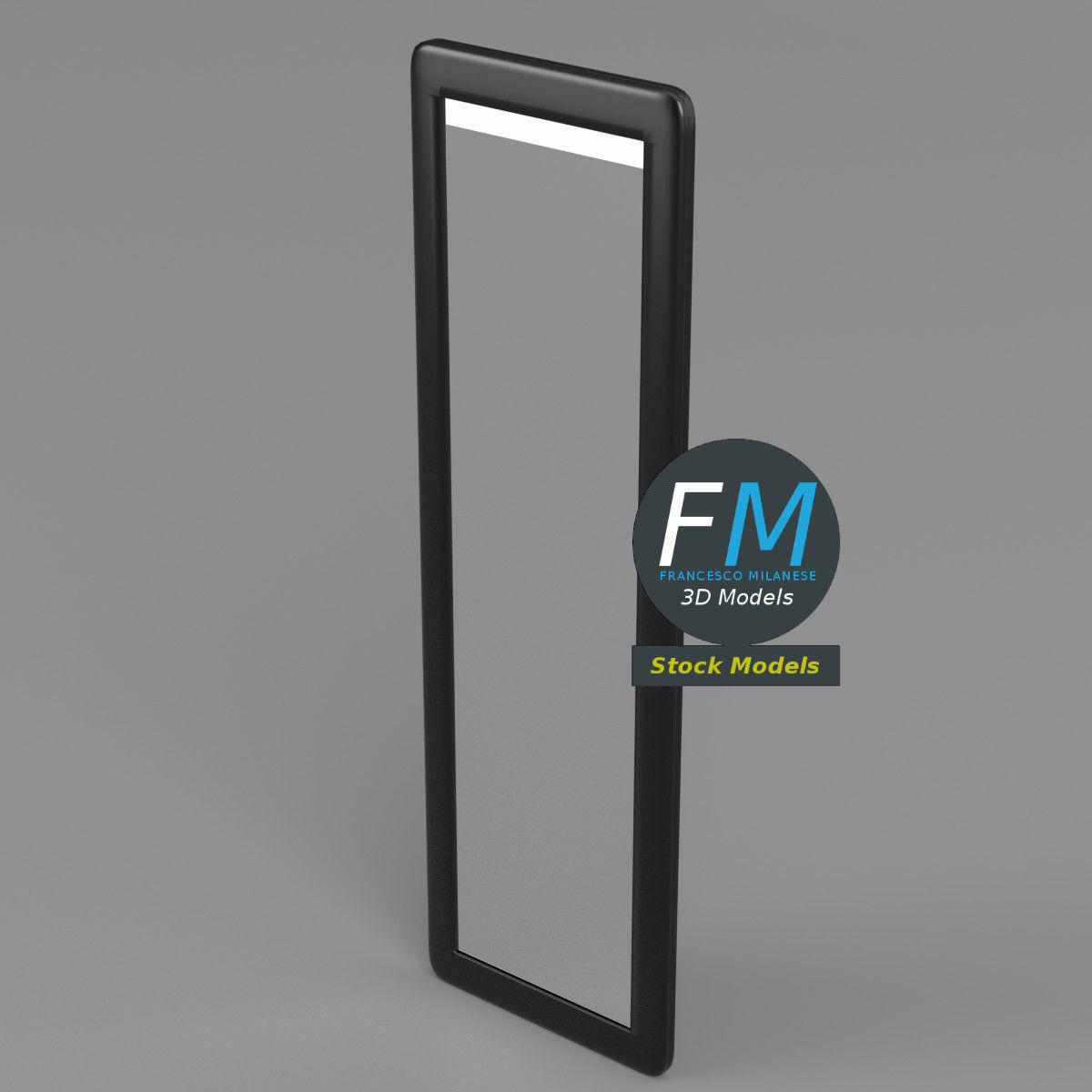 Wall mounted mirror 3D model_2