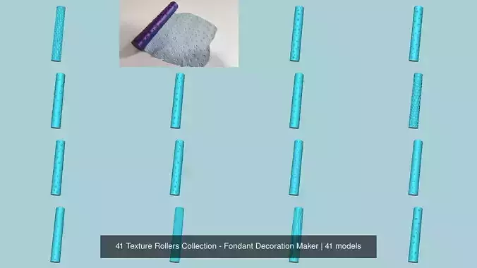 41 Texture Rollers Collection - Fondant Decoration Maker