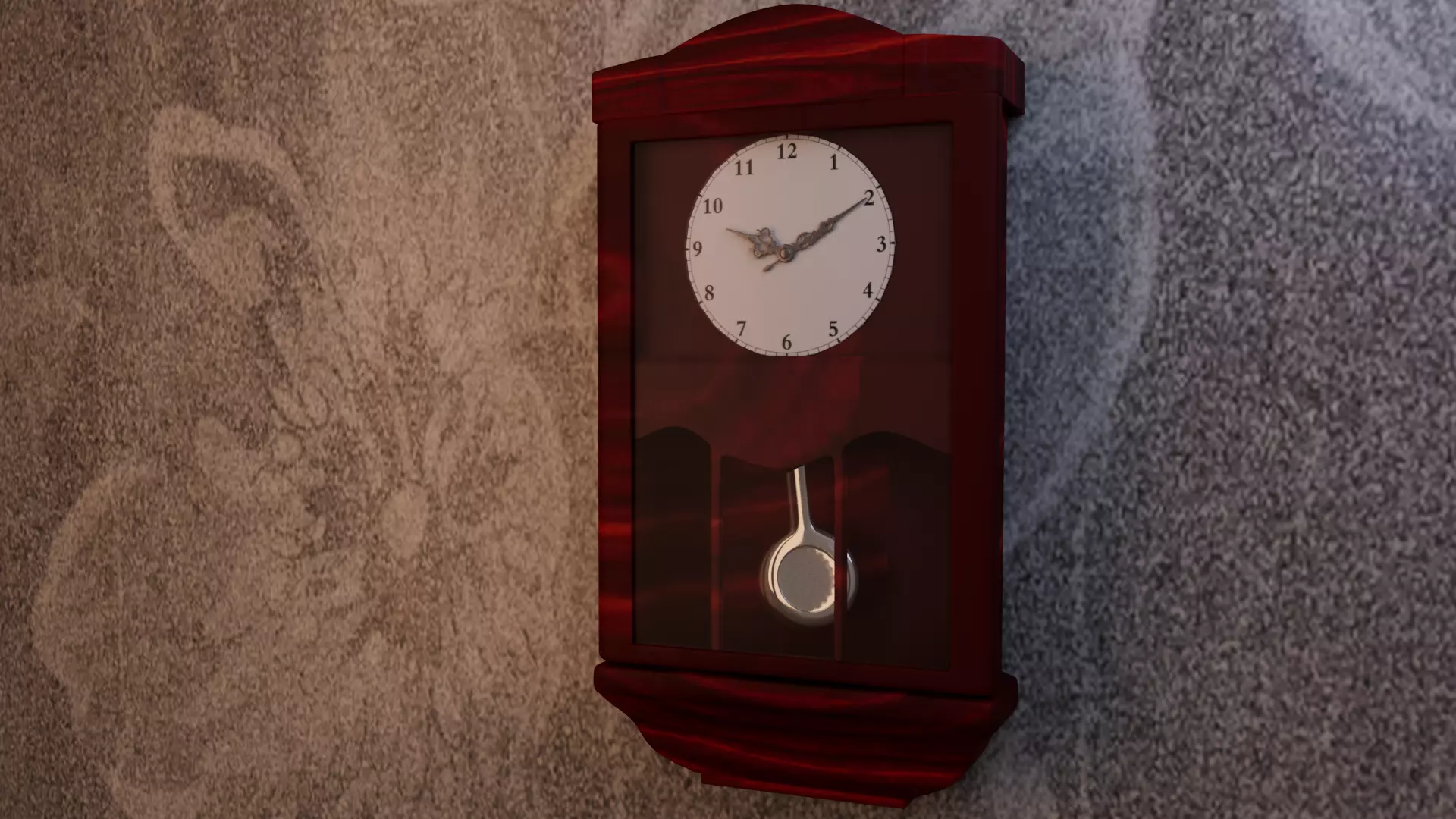 Wall Clock Pendulum 3D model_0