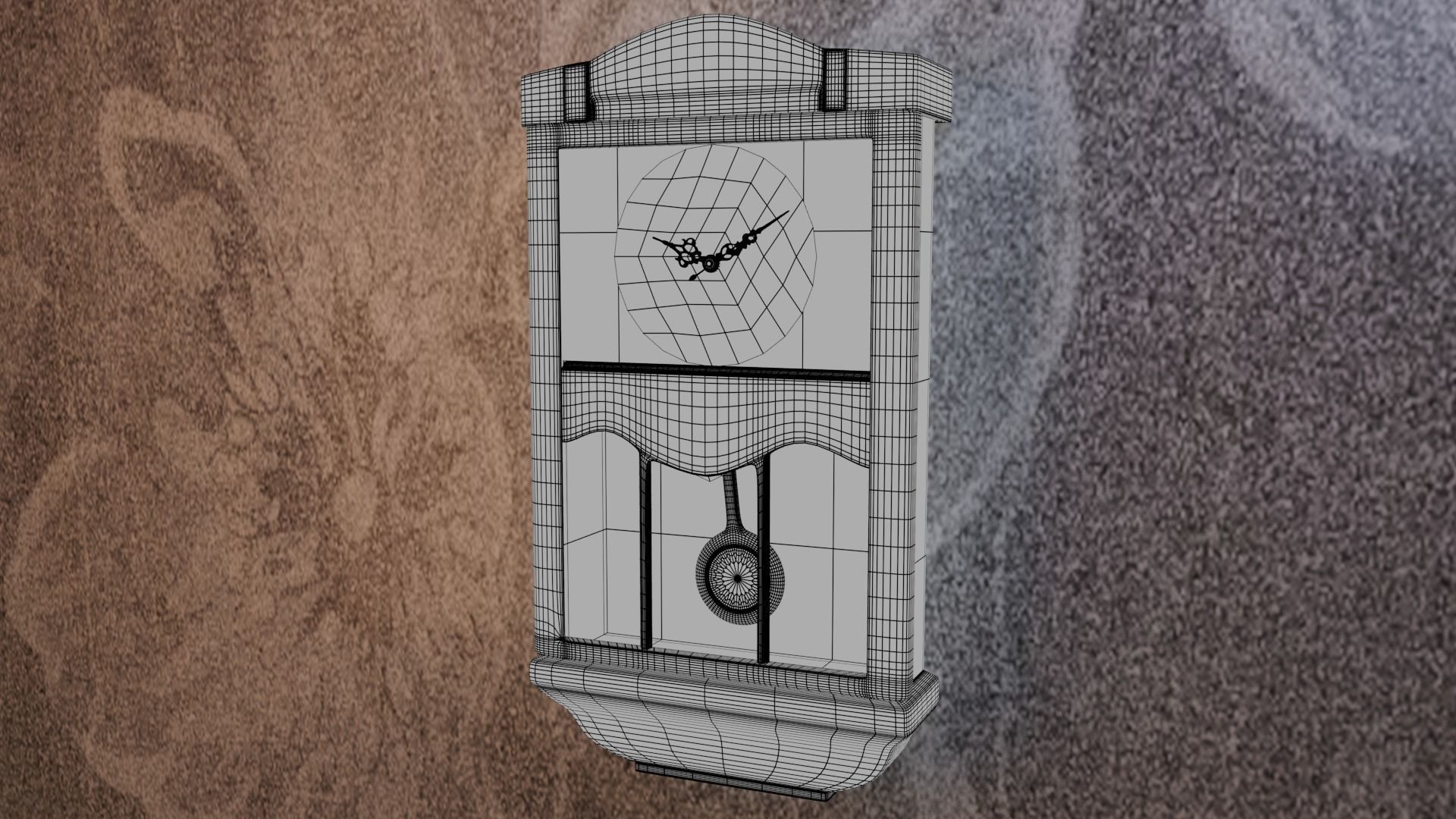 Wall Clock Pendulum 3D model_1
