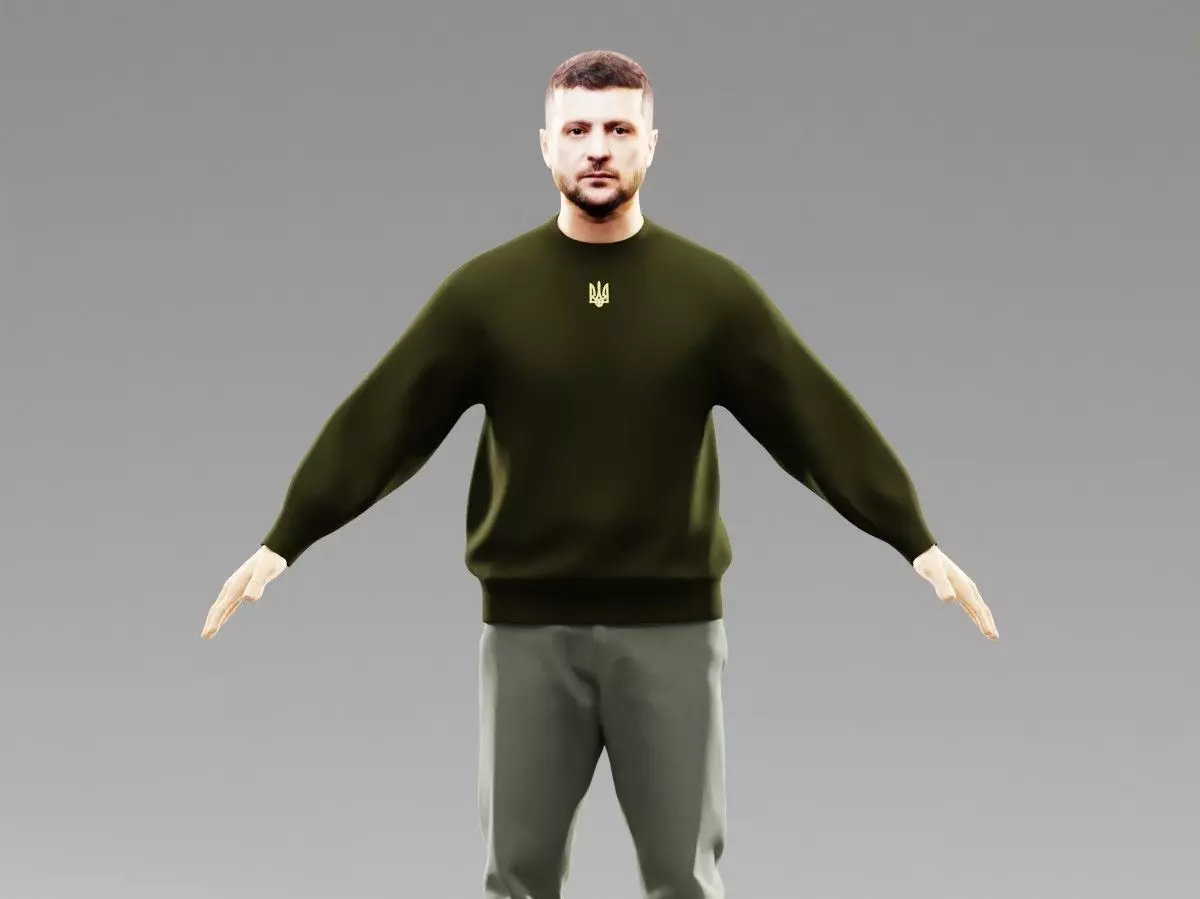 Volodymyr Zelensky 3D rigged scan model free download 3D model_0