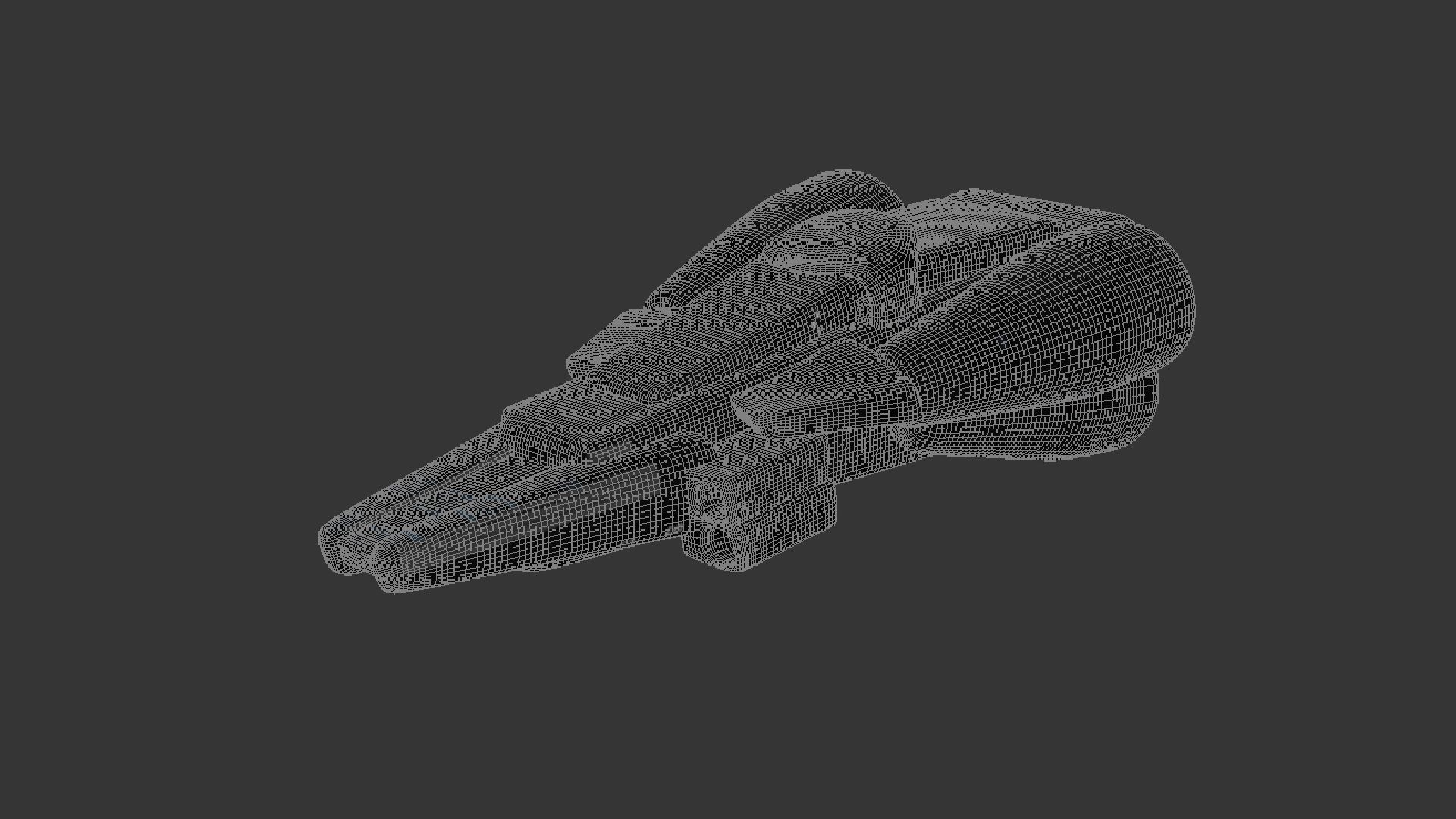 Starship Low-poly 3D model_5