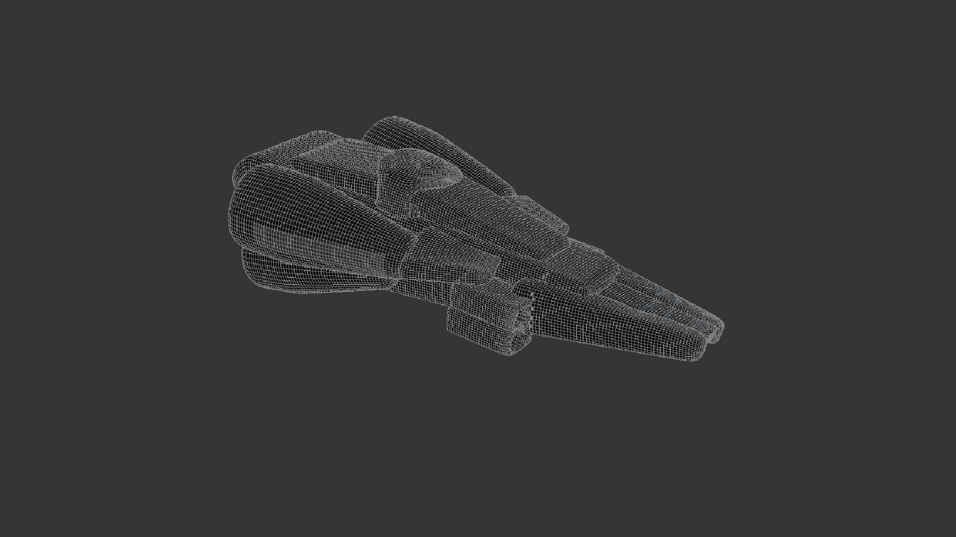 Starship Low-poly 3D model_6