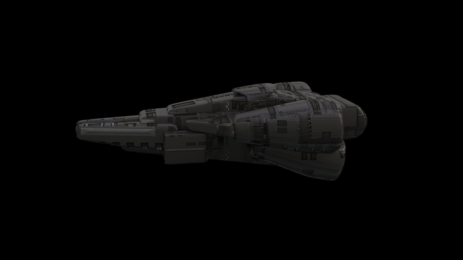 Starship Low-poly 3D model_2
