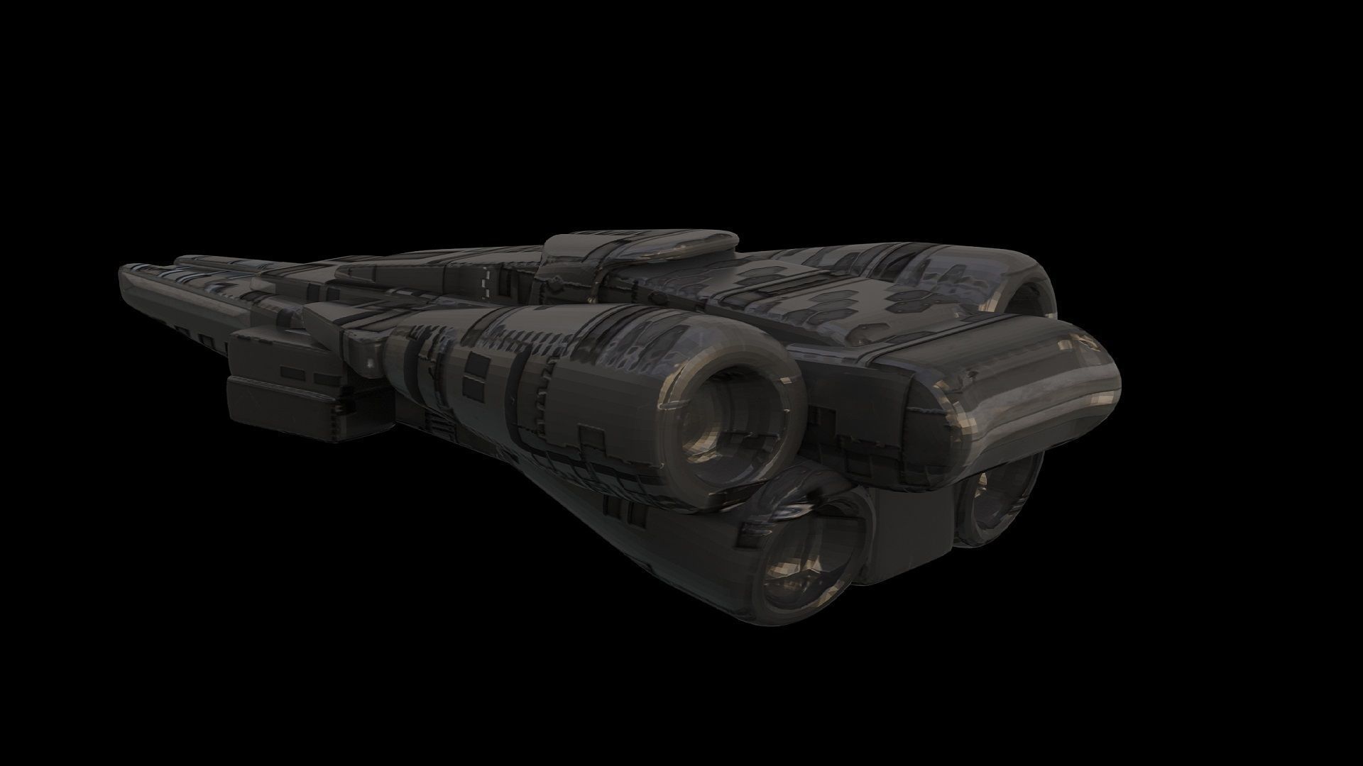 Starship Low-poly 3D model_1