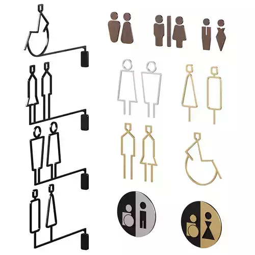 Restroom Directional Door Signs 4