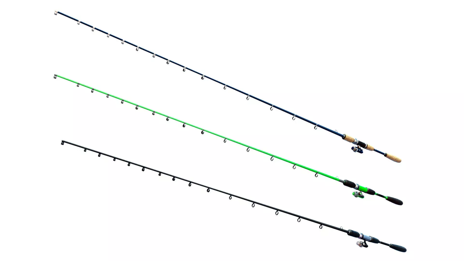 Animated Fishing Rods Low-poly 3D model_0