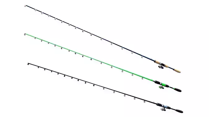 Animated Fishing Rods Low-poly 3D model