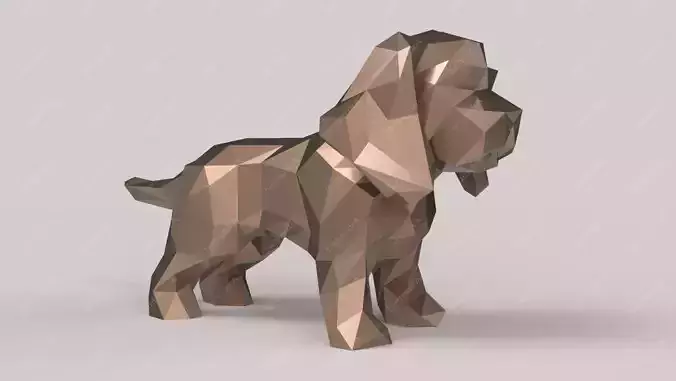 Low Poly Cavalier King Charles Spaniel STL 3D print model 3D print model