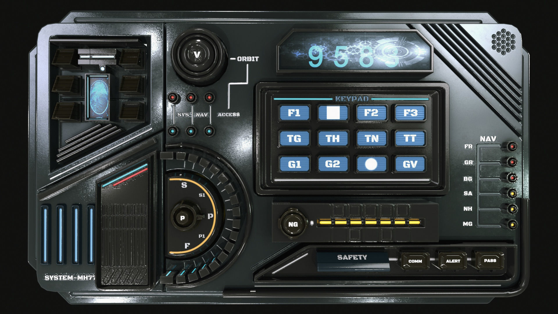 control panel 3D model_5