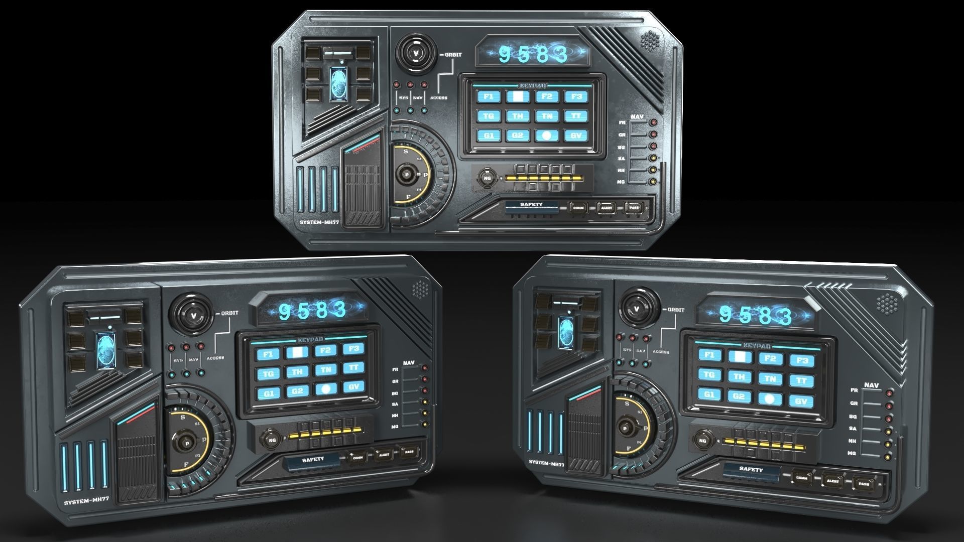 control panel 3D model_1