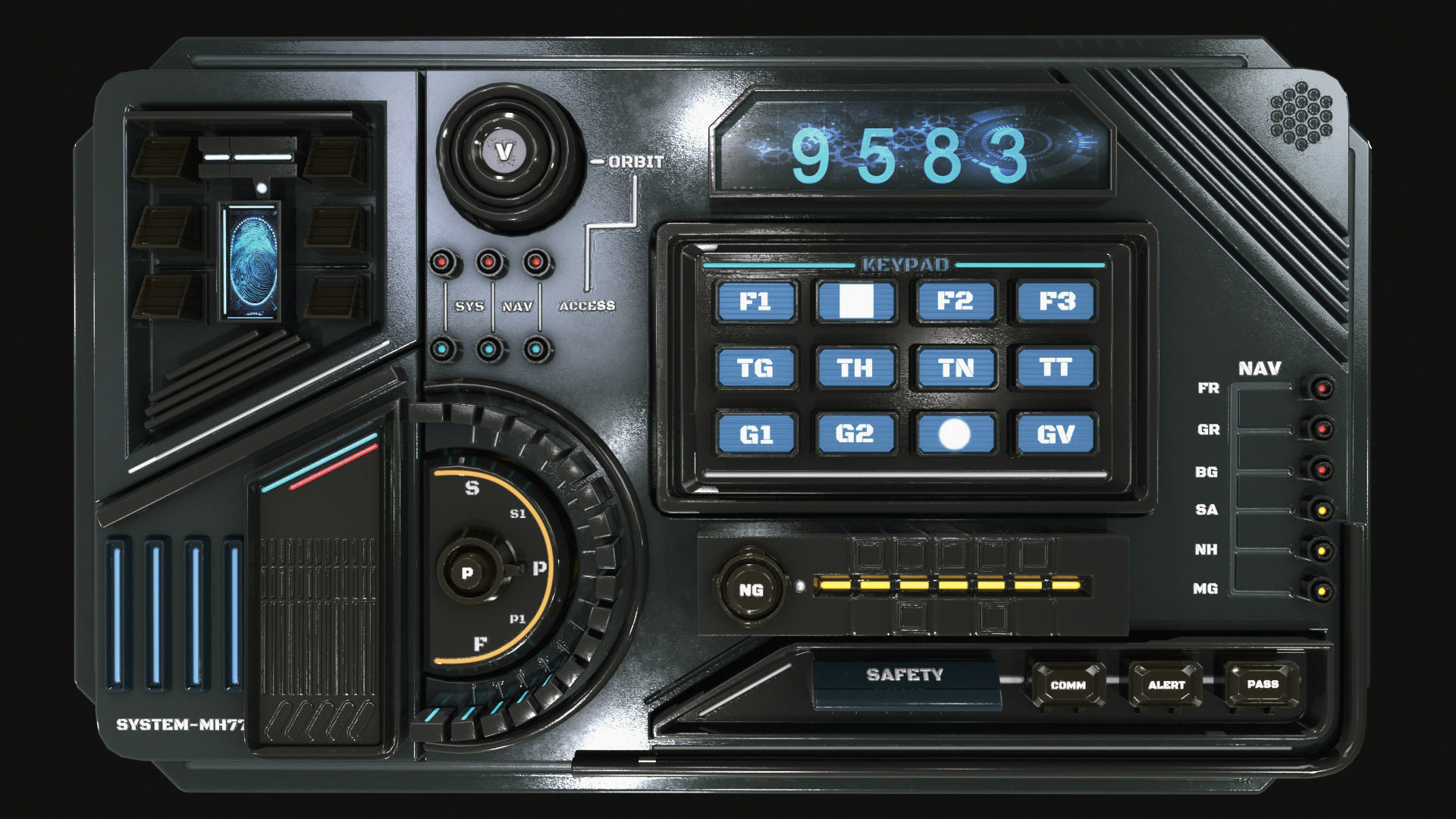 control panel 3D model_2