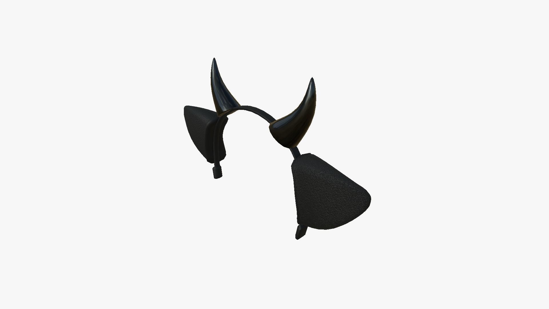 Furry Ears Tiara J01 Black - Headband Character Design Low-poly 3D model_2