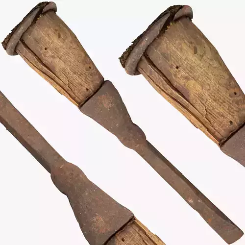 Chisel with wood handle