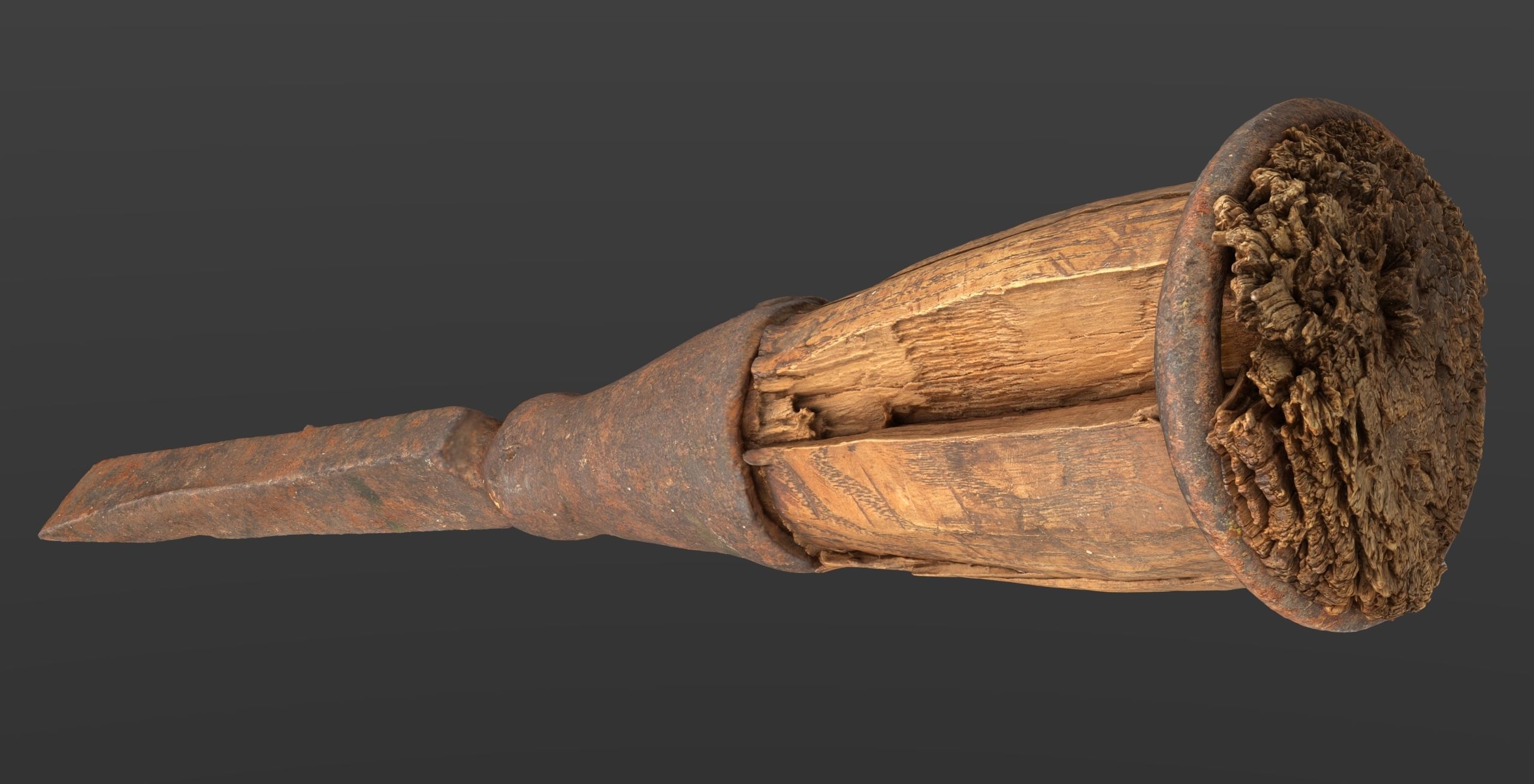Chisel with wood handle Low-poly 3D model_2