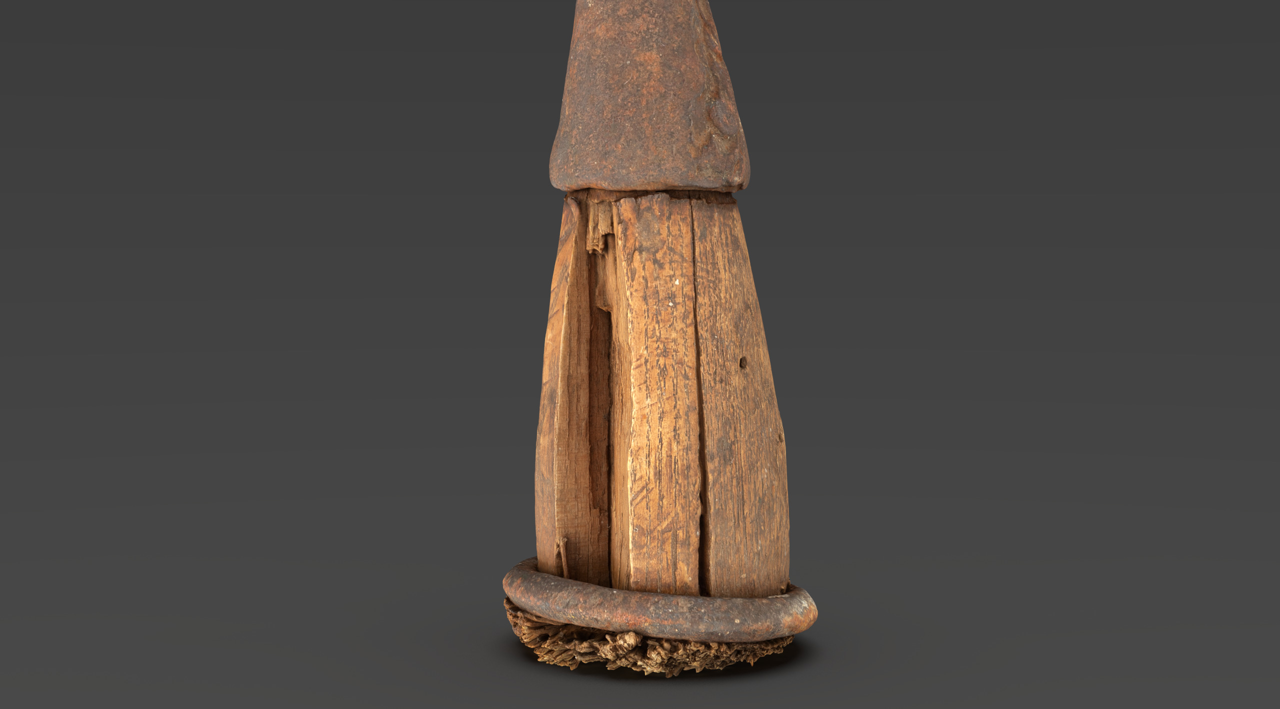 Chisel with wood handle Low-poly 3D model_5