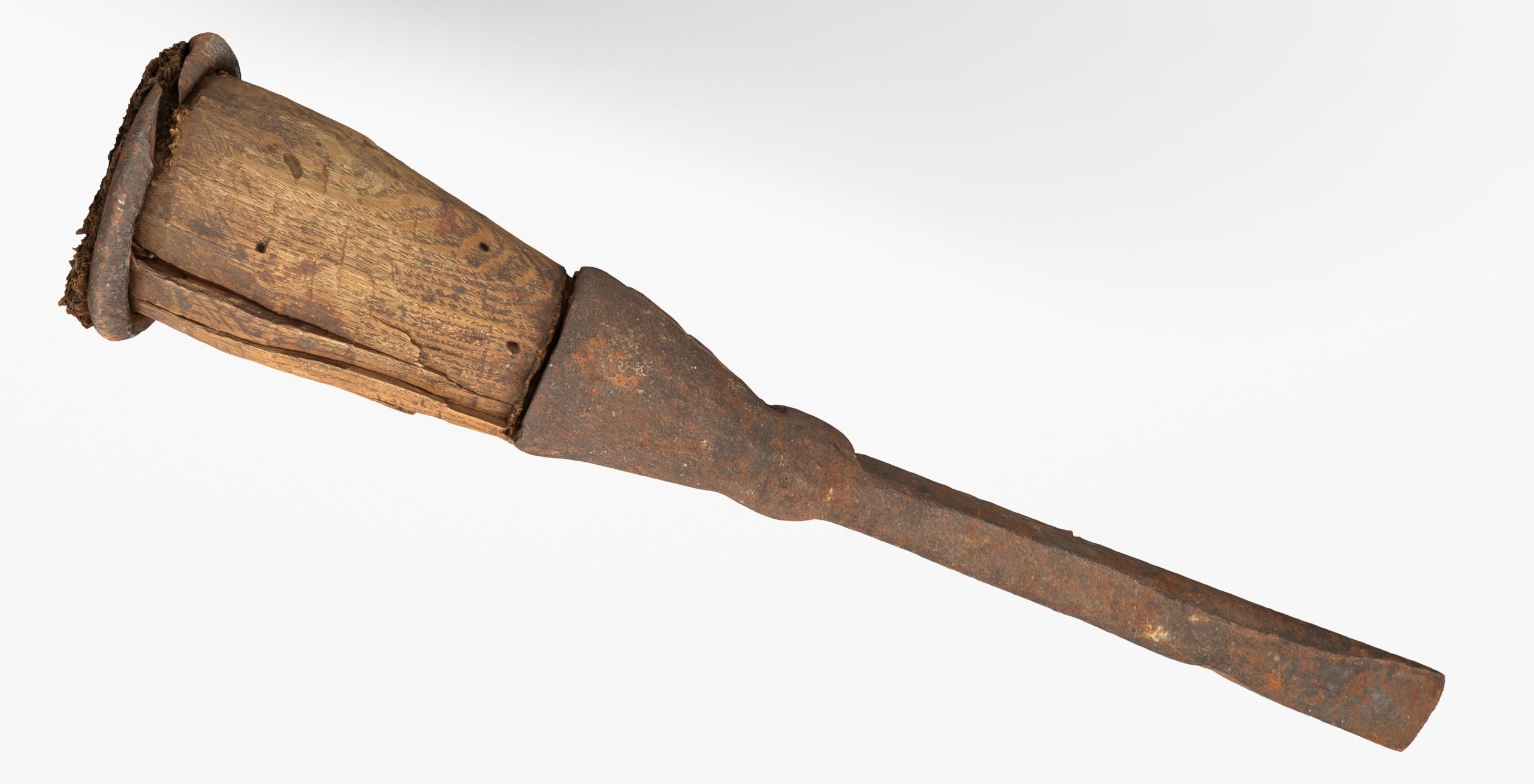 Chisel with wood handle Low-poly 3D model_3