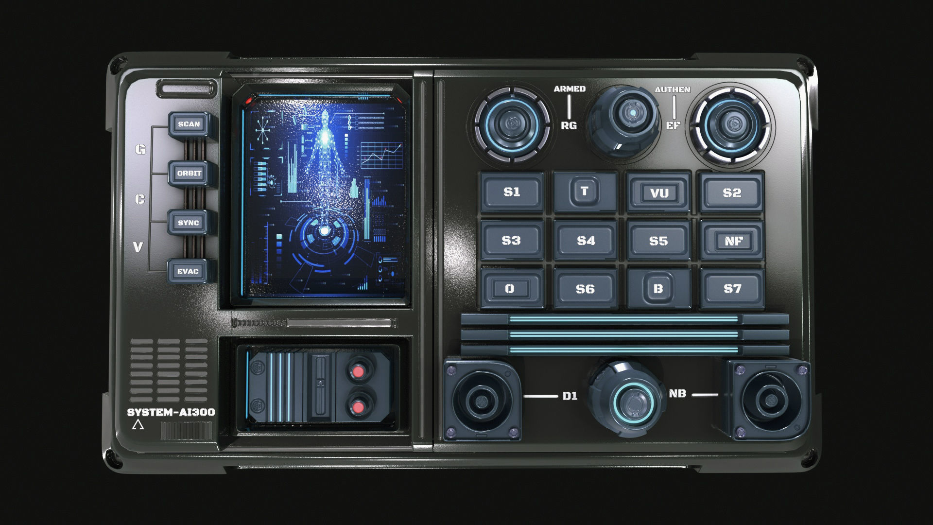 control panel 3D model_2