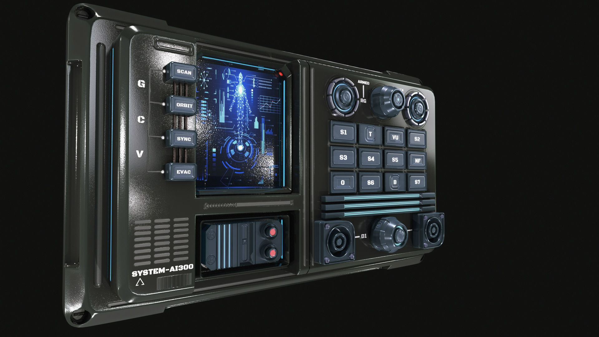 control panel 3D model_3