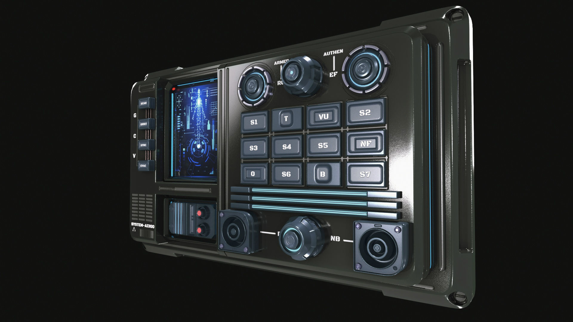 control panel 3D model_4
