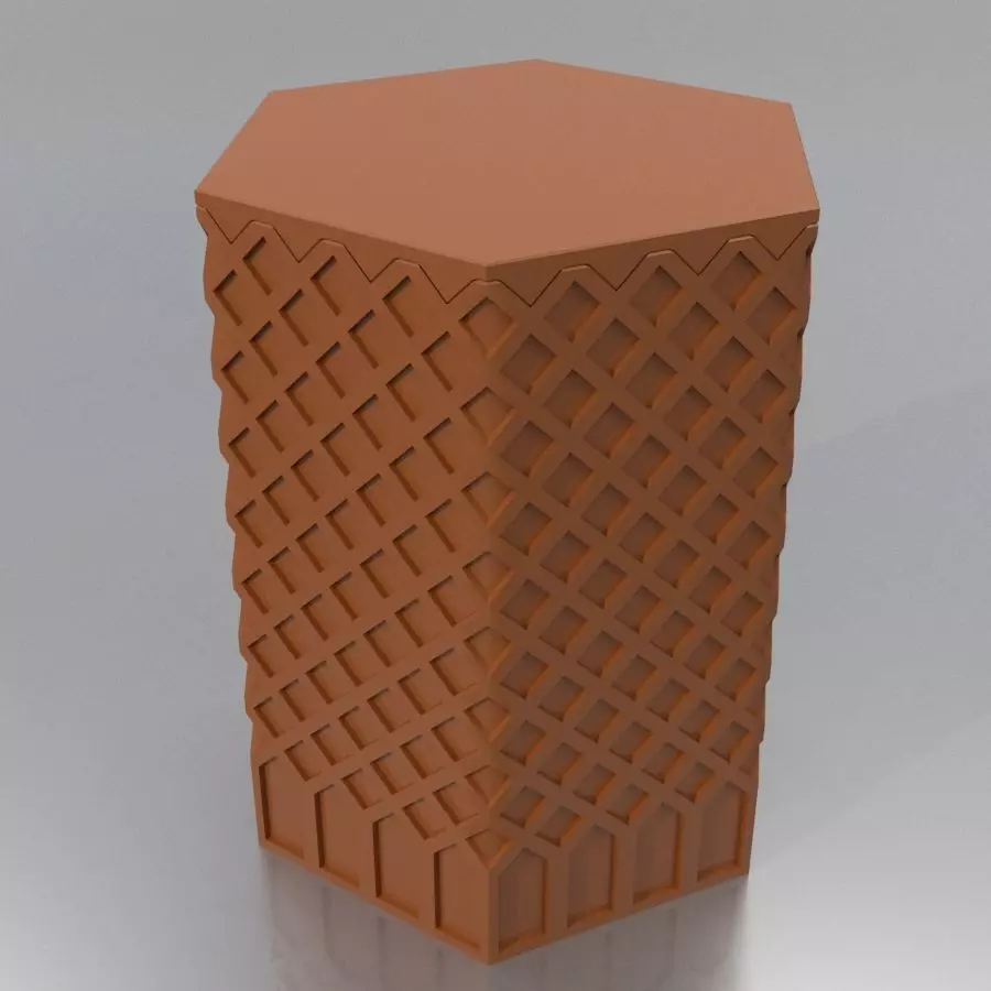 Hexagonal box 3D print model