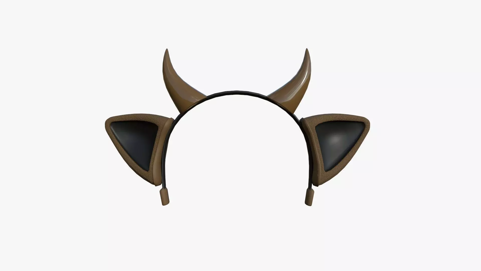 Furry Ears Tiara J05 Brown - Headband Character Design Low-poly 3D model_0