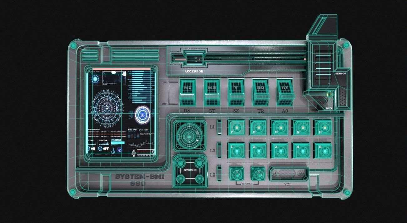 control panel 3D model_5