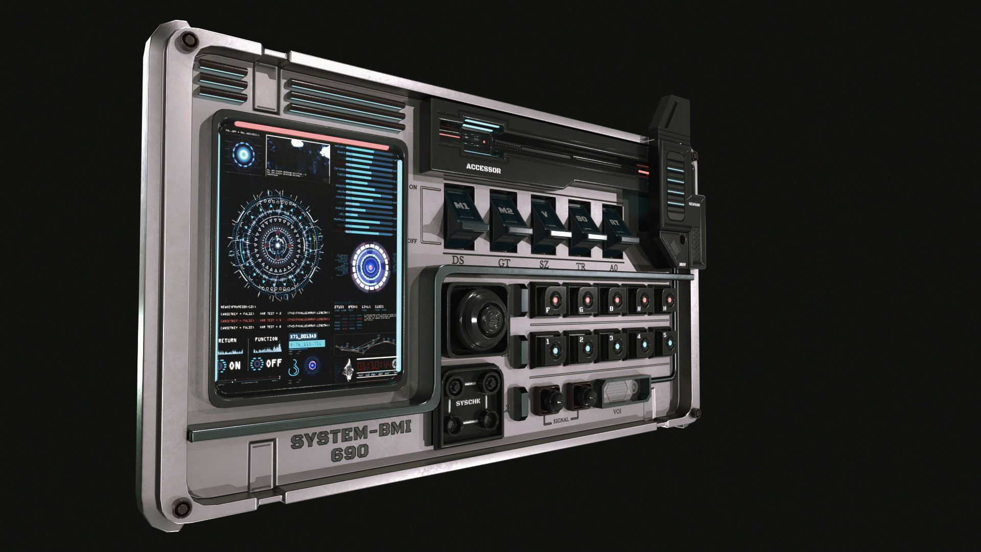 control panel 3D model_2