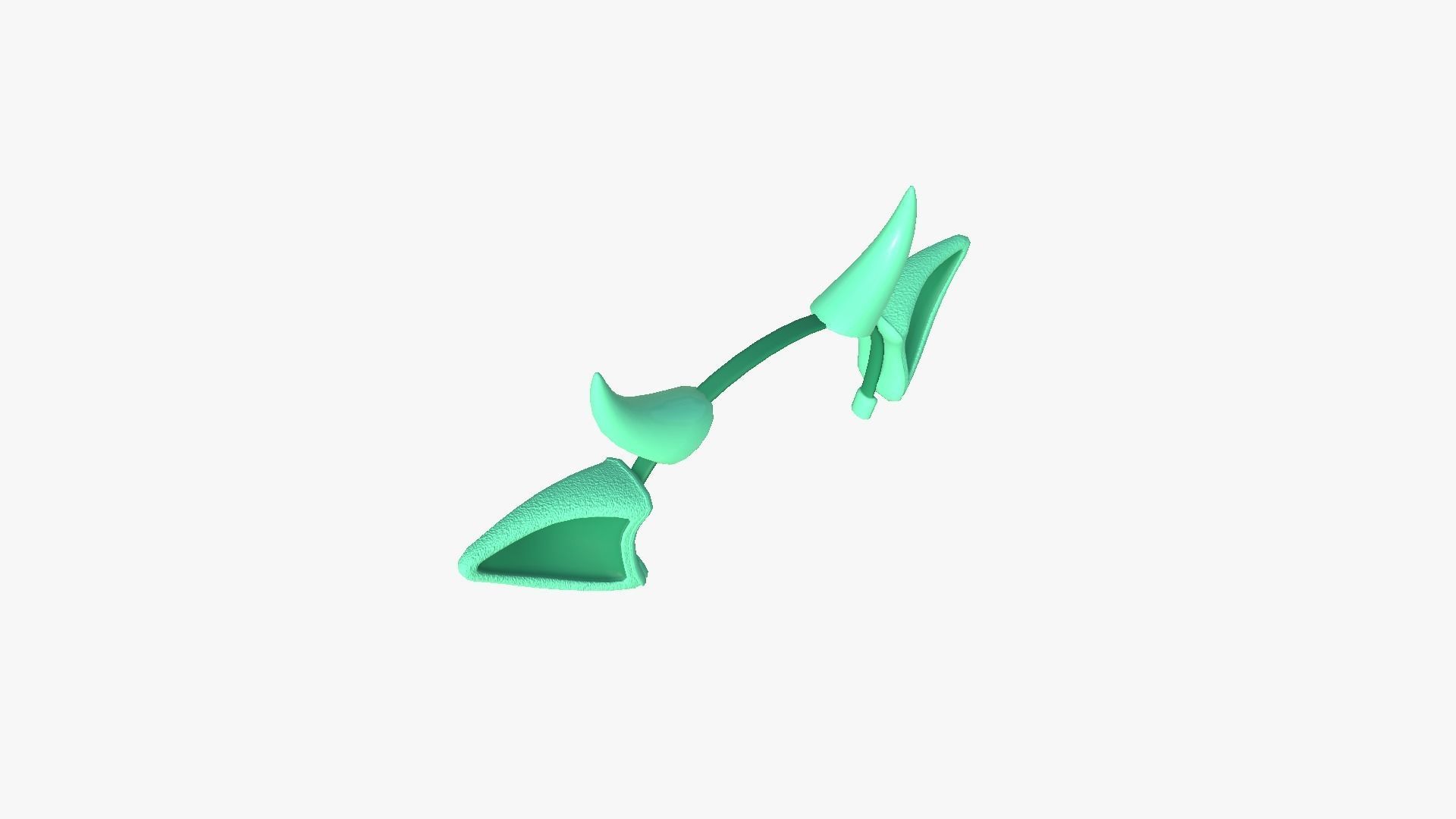 Furry Ears Tiara J07 Green - Headband Character Design Low-poly 3D model_3