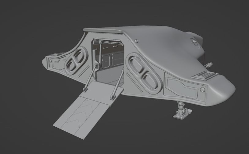 Sci-Fi Spaceship - DeLacy Cutlass Mk1 3D model_3