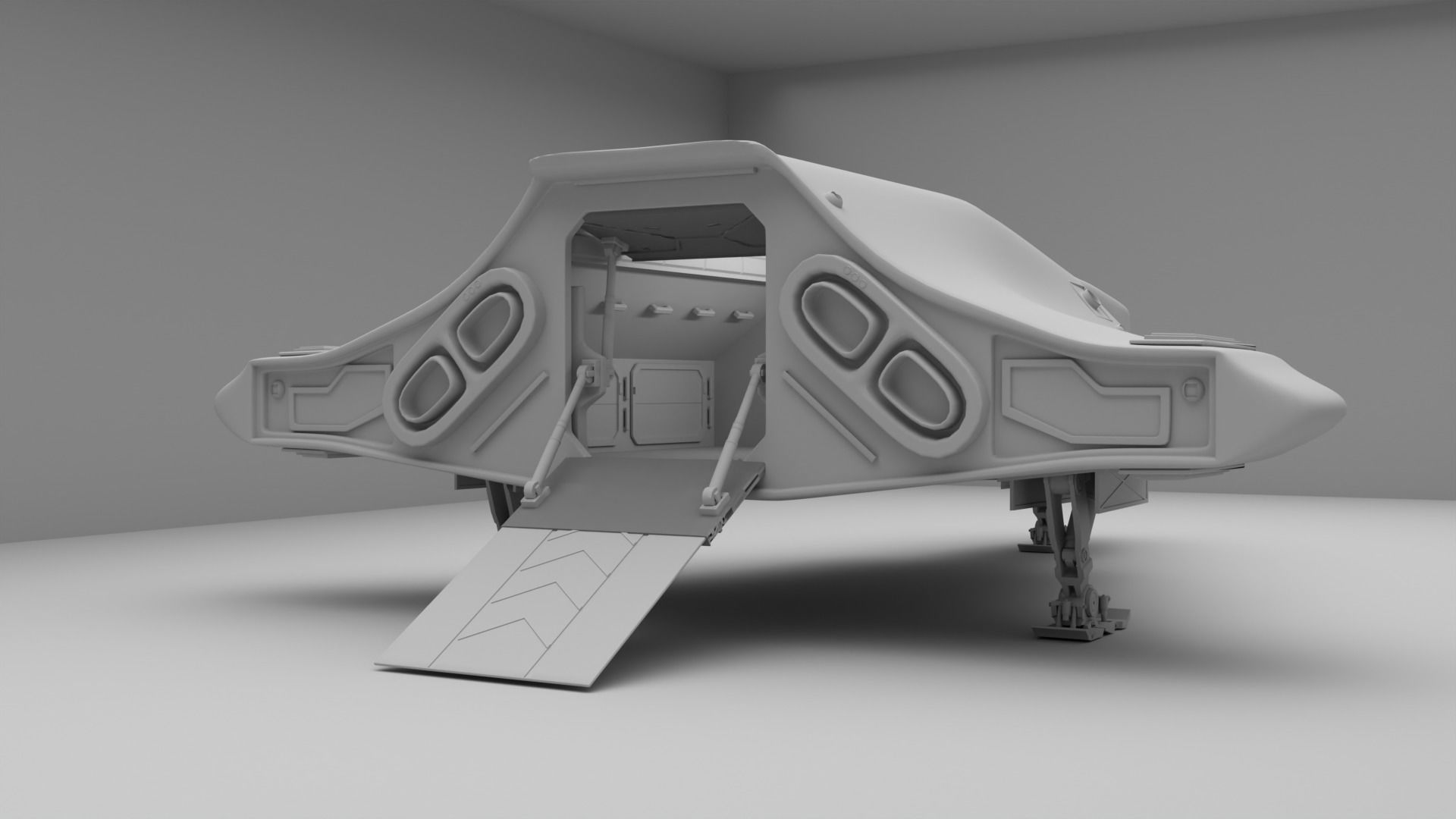 Sci-Fi Spaceship - DeLacy Cutlass Mk1 3D model_1