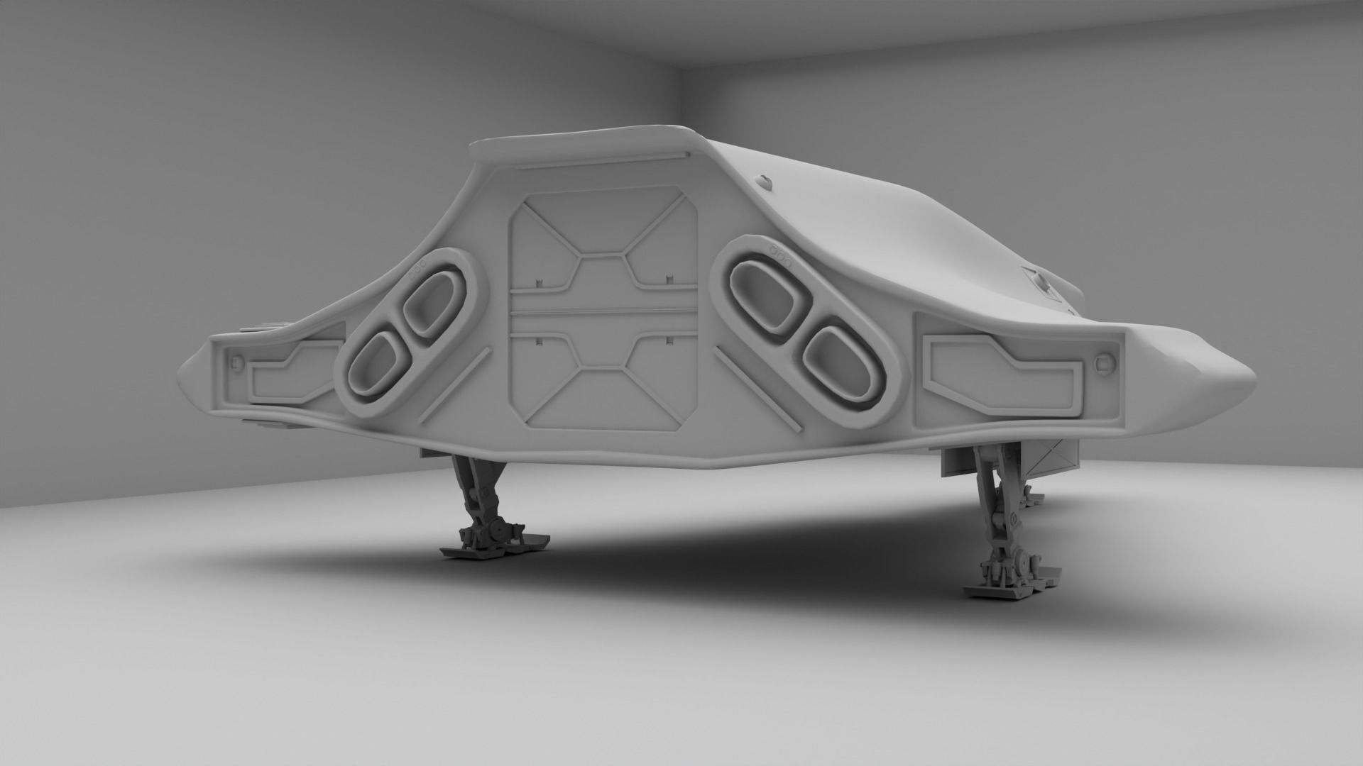 Sci-Fi Spaceship - DeLacy Cutlass Mk1 3D model_2