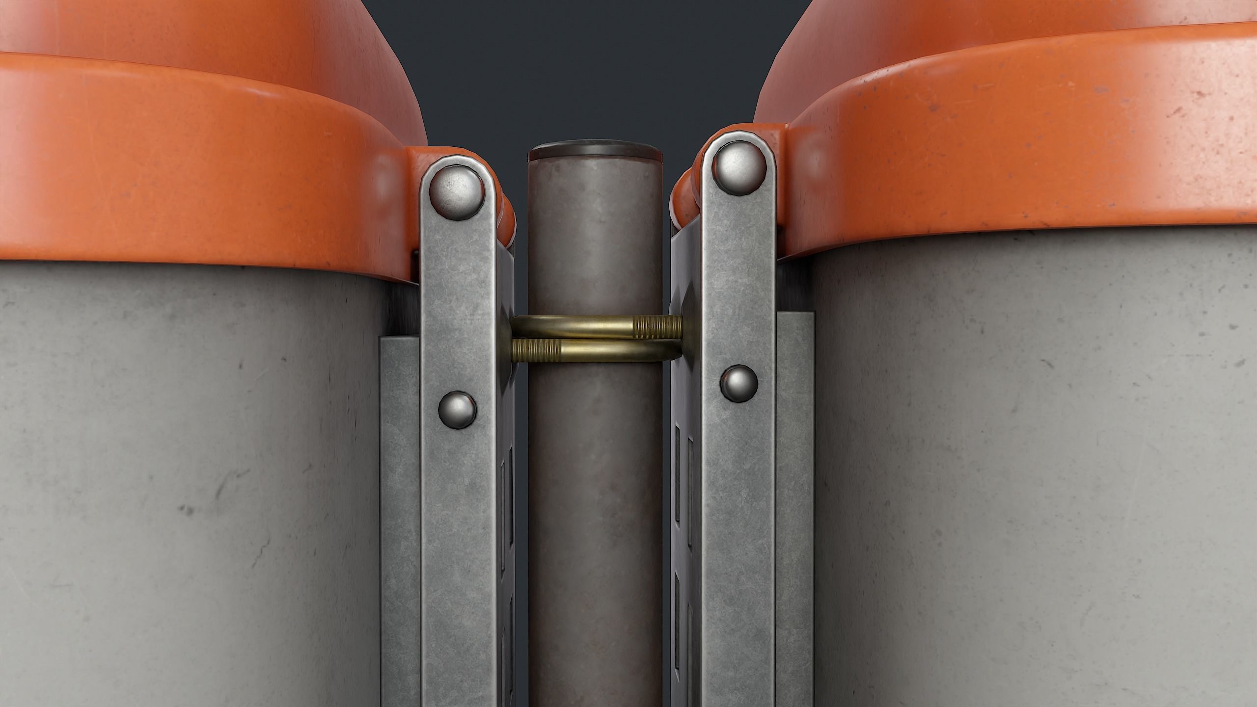 Street Trash Can 37 PBR Game Ready Low-poly 3D model_10