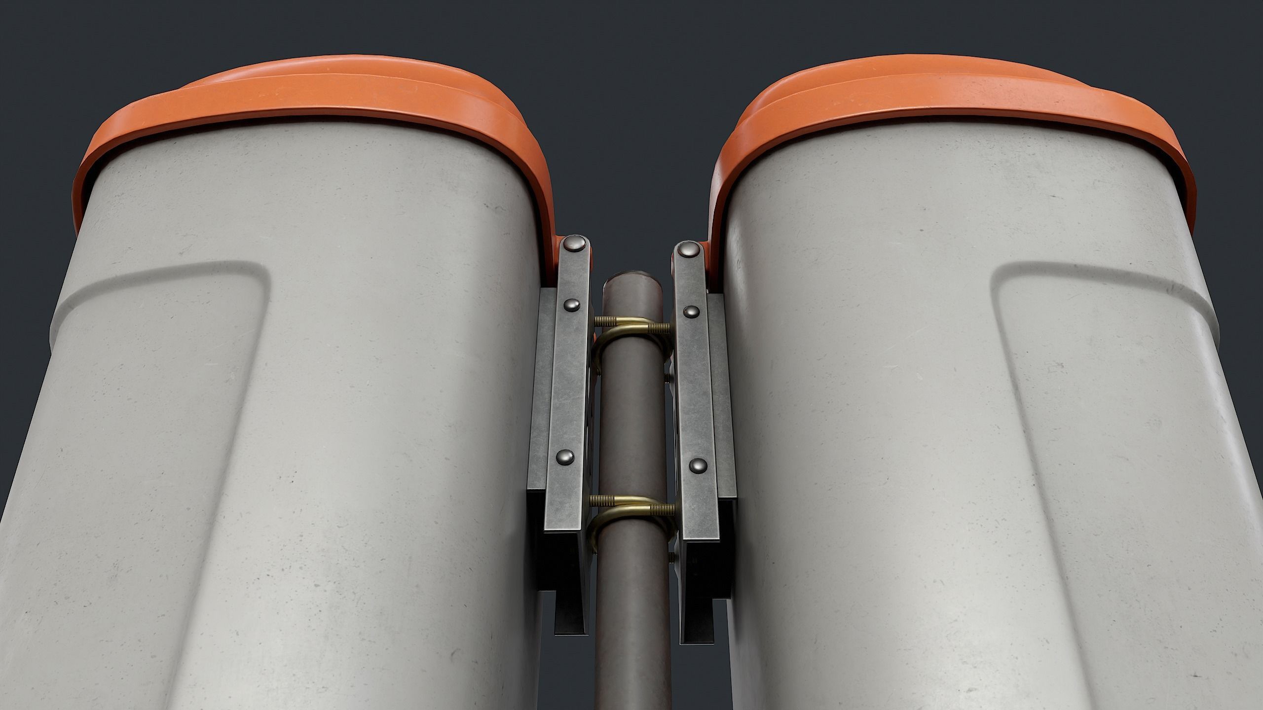 Street Trash Can 37 PBR Game Ready Low-poly 3D model_13