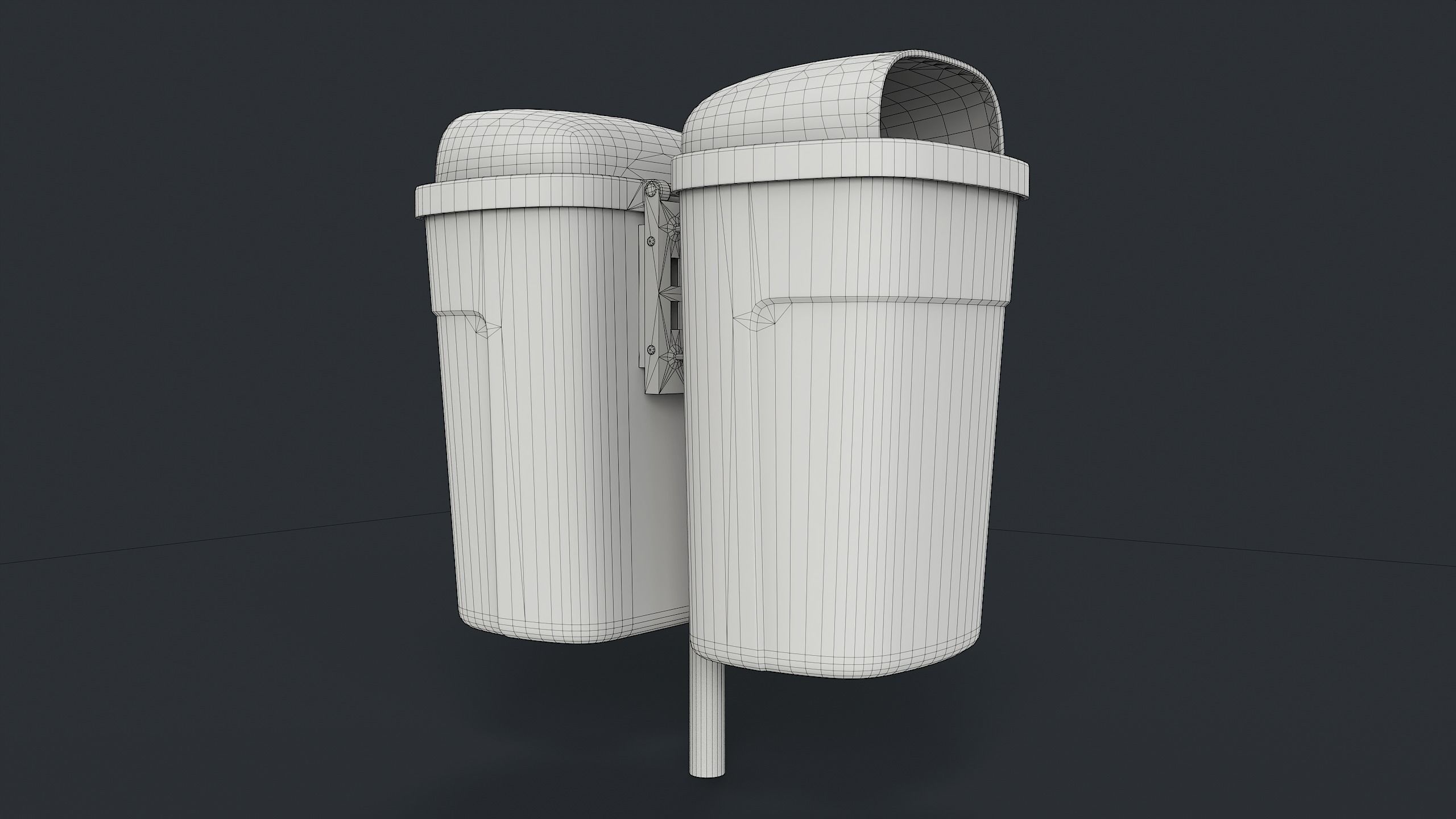 Street Trash Can 37 PBR Game Ready Low-poly 3D model_18