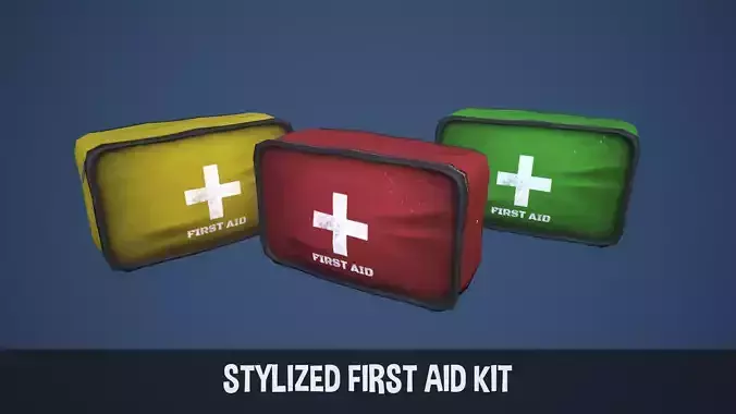 Stylized First Aid Kit Low-poly 3D model