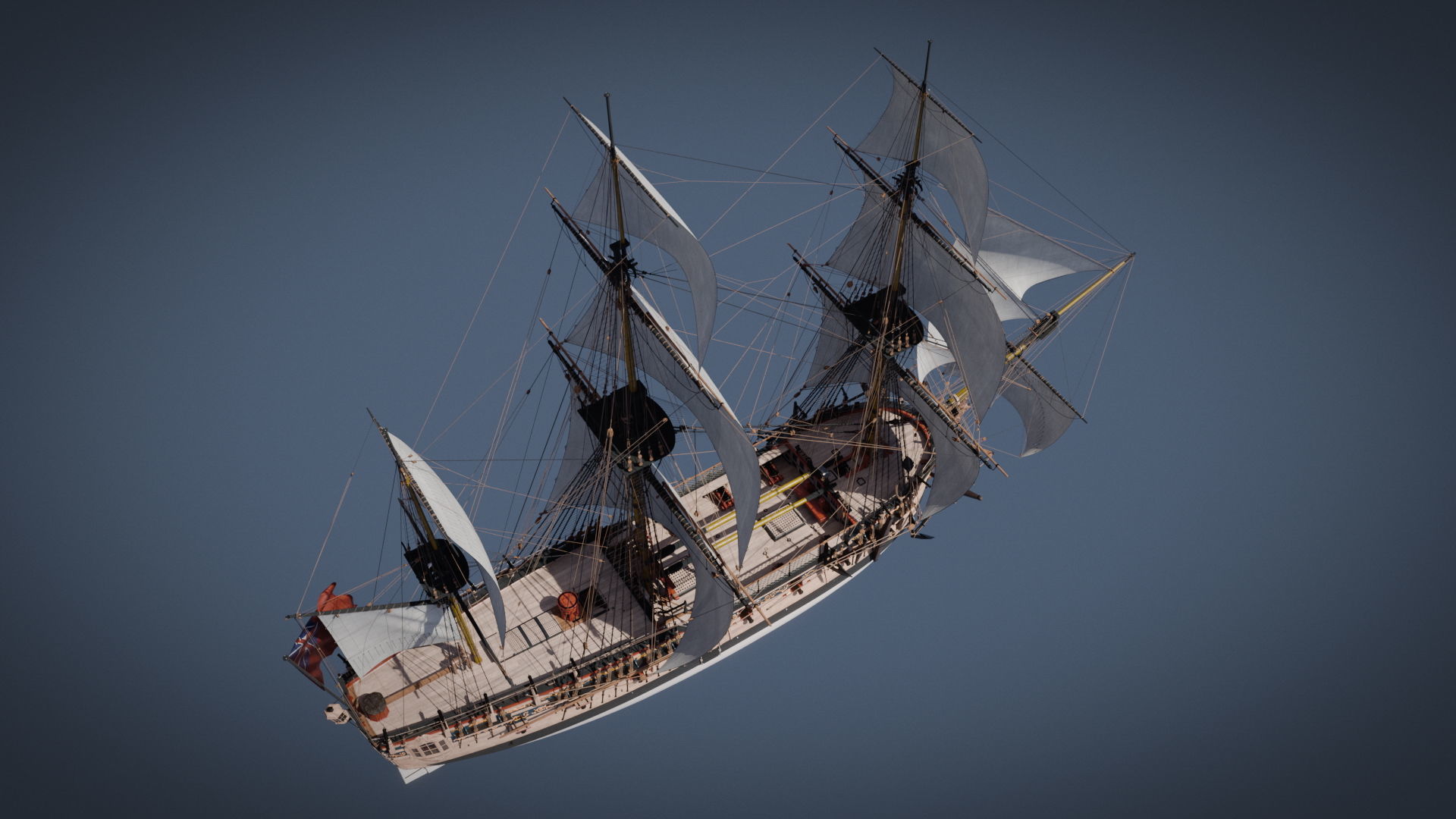 HMS Pegasus - Swan Class Sail Ship 3D model_2
